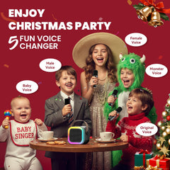 CscyyAmz two wireless microphones included for family singing.