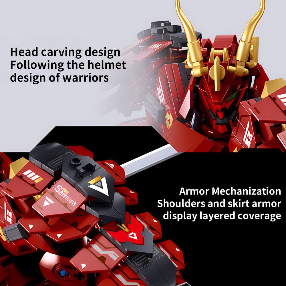 CSNRHG assembly posing samurai robot in versatile action-ready stance