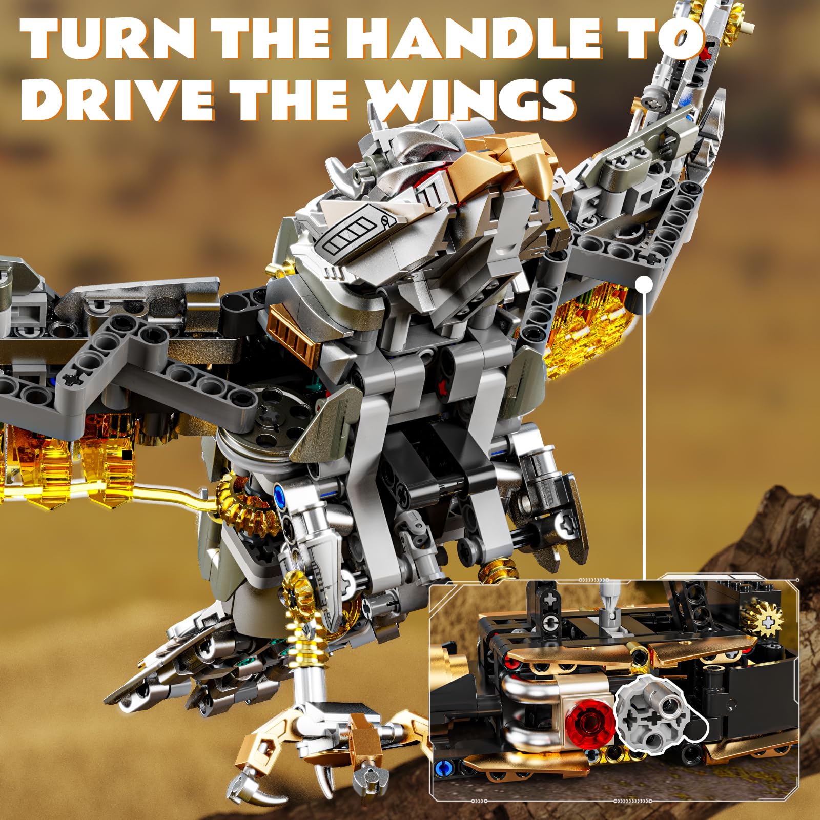 CSNRHG Eagle head and wings articulation image demonstrating poseability
