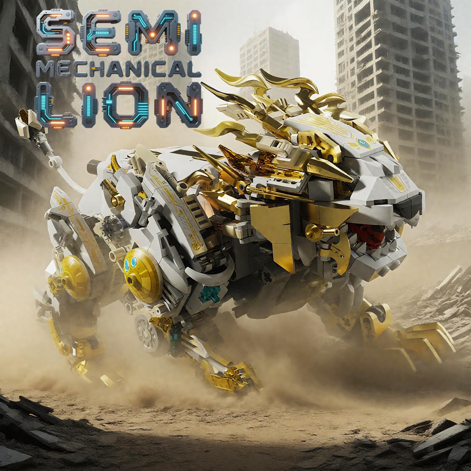 CSNRHG Mechanical Lion roaring pose makes a bold collector centerpiece