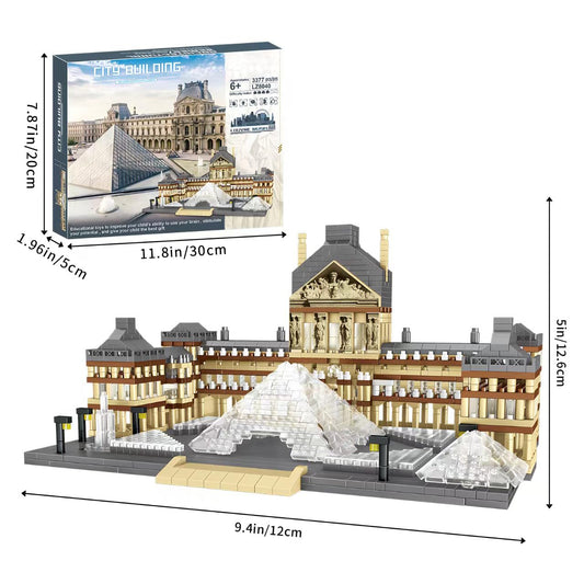 CSNRHG Paris Louvre pyramid detail highlights precise building textures for immersive learning.
