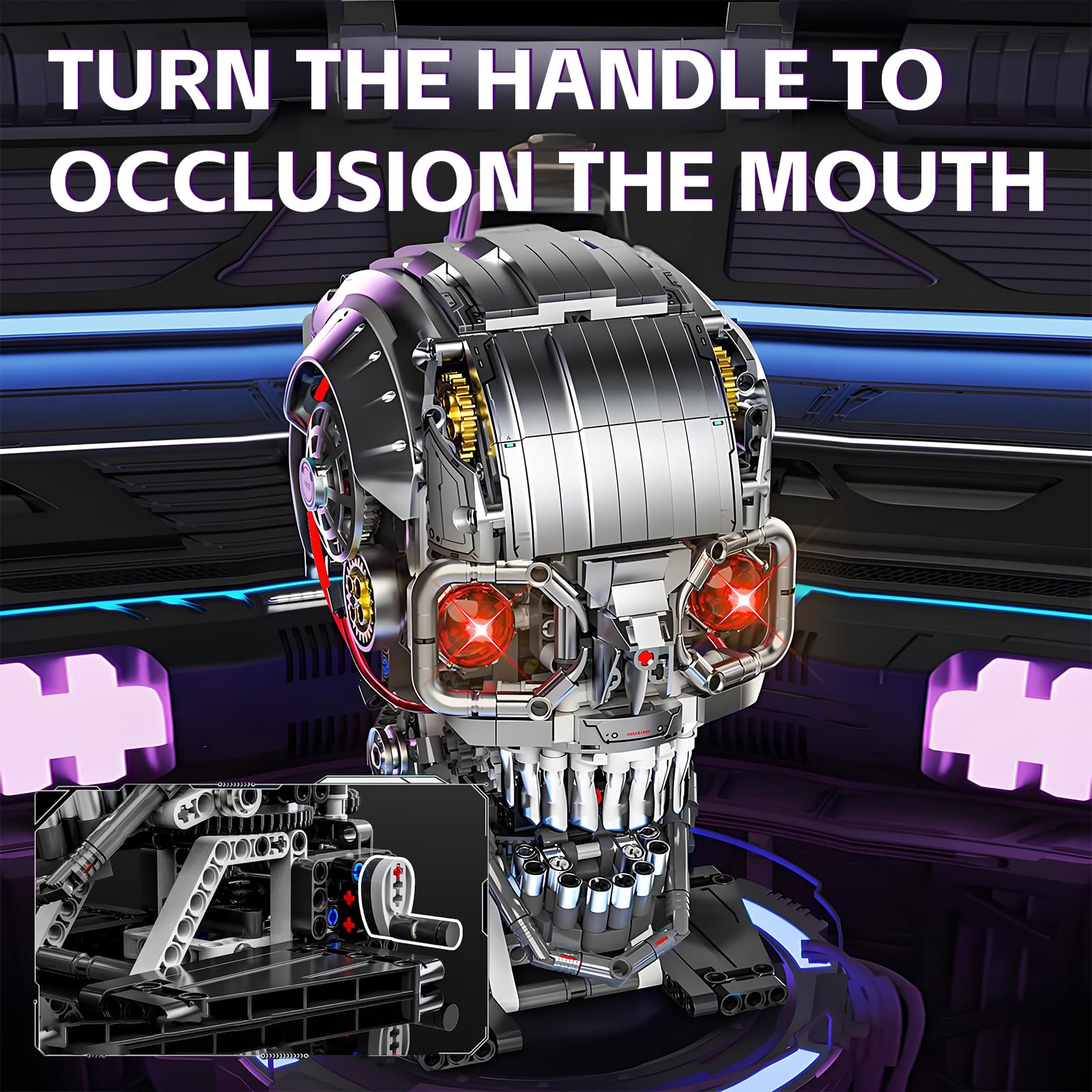 CSNRHG skull block set with 1099 pieces for a challenging build and sturdy final display.