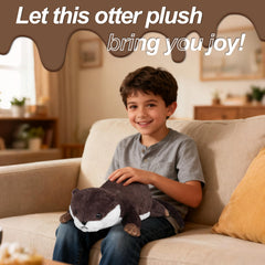 CSVBTRF otter plush in a cozy bedroom decor setup.
