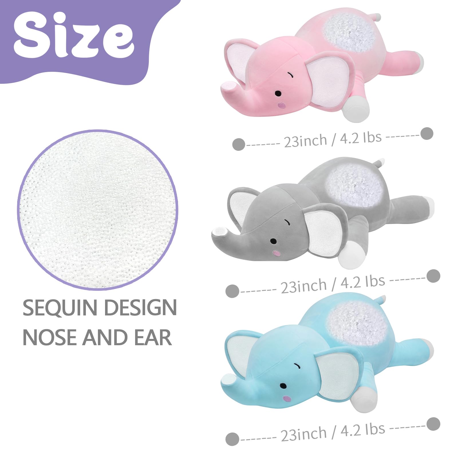 CSVBTRF elephant plush soft touch fabric inviting cuddles