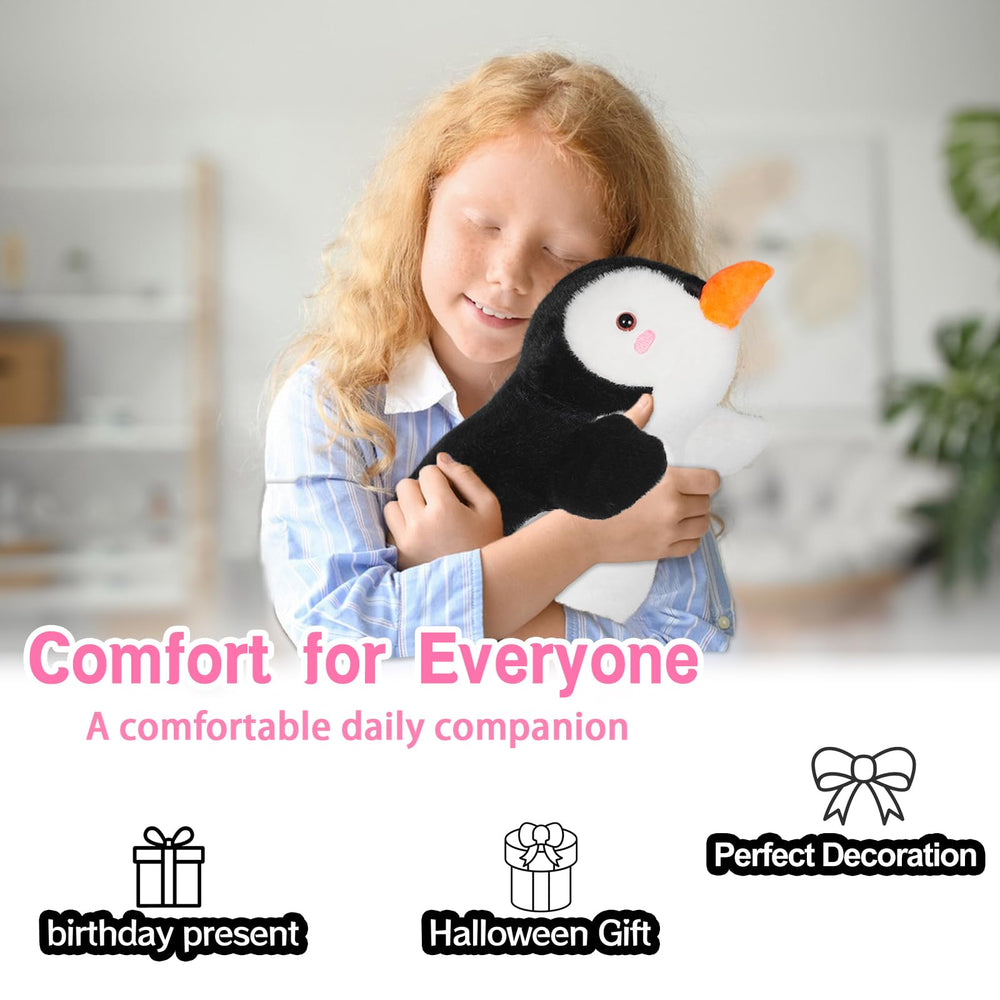 csvbtrf weighted penguin plush side view highlights comforting weight.