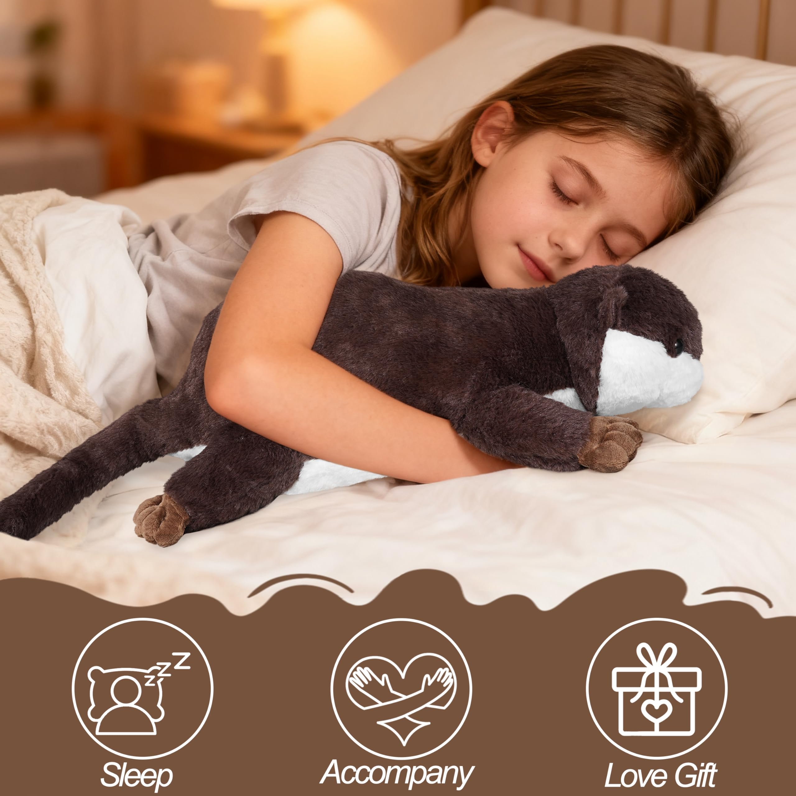CSVBTRF weighted otter plush provides cozy 4.1 lb support.