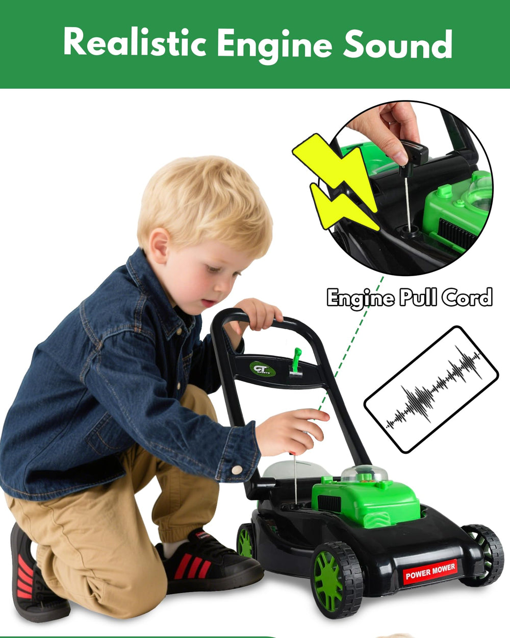 CT SPORTS lawn mower supports festive Christmas play and family outdoor fun.