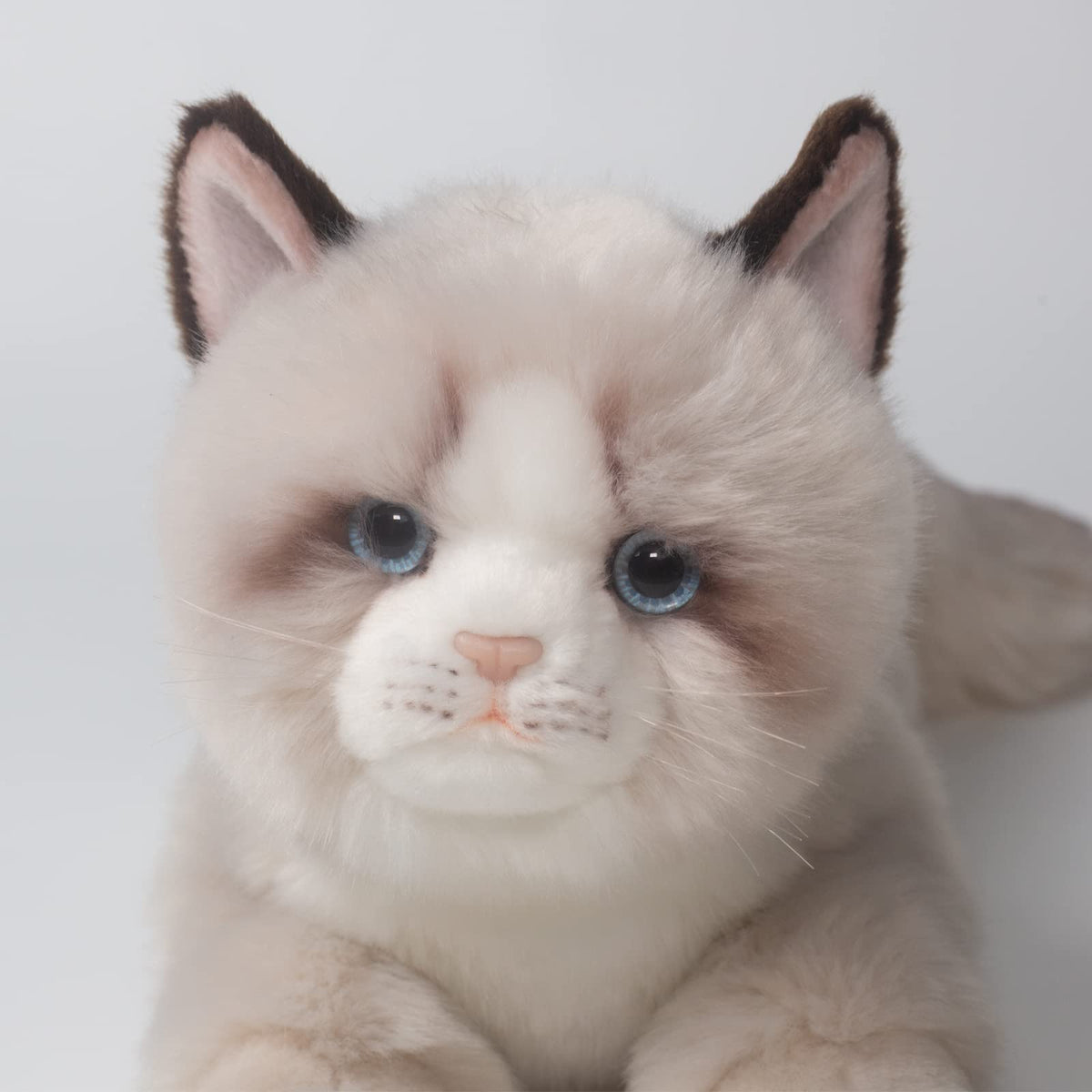 CU-MATE 20-inch gray ragdoll cat plush face with lifelike features for cuddling