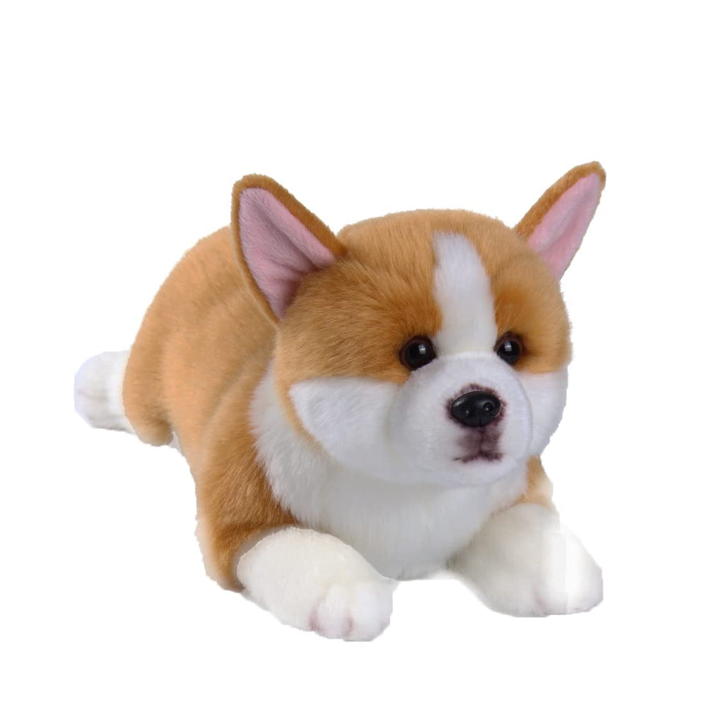 CU-MATE Welsh Corgi Pembroke plush face close-up with lifelike detailing.