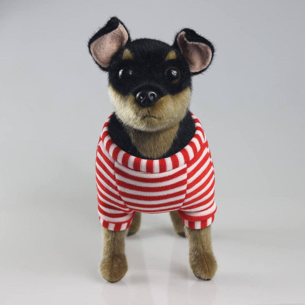 CU-MATE Doberman plush head closeup showing detailed facial features for realism.