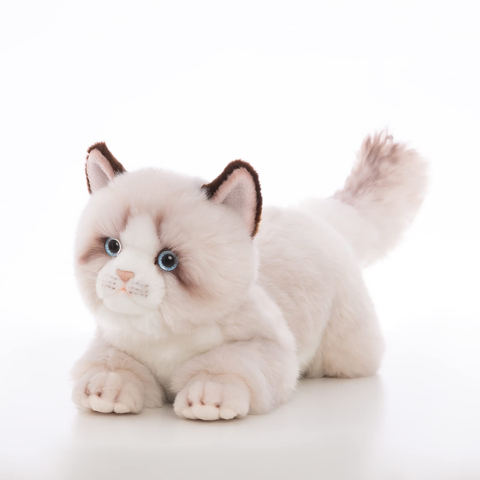 CU-MATE gray Ragdoll cat plush 20-inch with lifelike features for cozy play and decor.