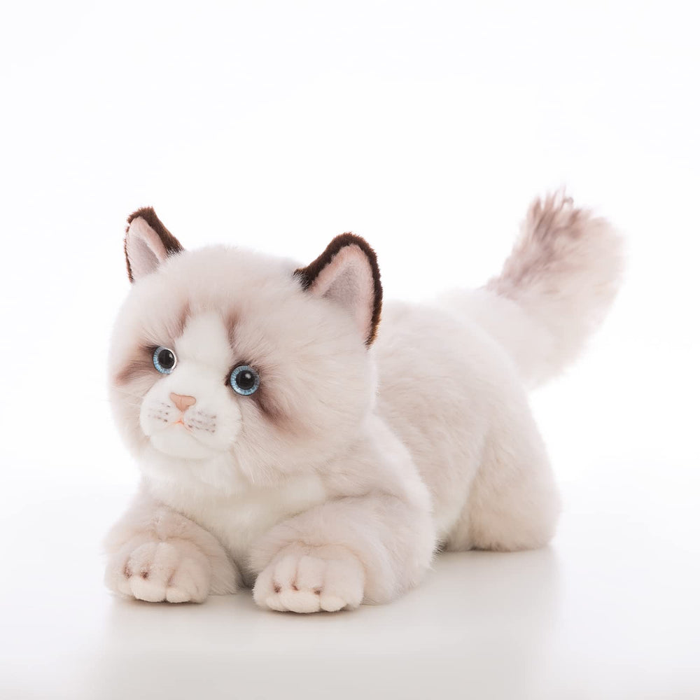 CU-MATE gray Ragdoll cat plush 20-inch with lifelike features for cozy play and decor.