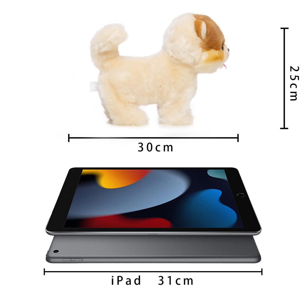 CU-MATE talking Pomeranian robot ideal for imaginative play and storytelling.