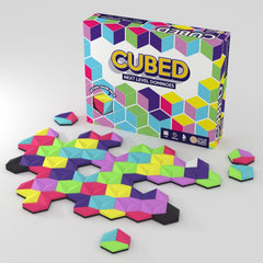 Bright, durable 3D pieces highlight the CUBED Family Edition design and tactile play experience.