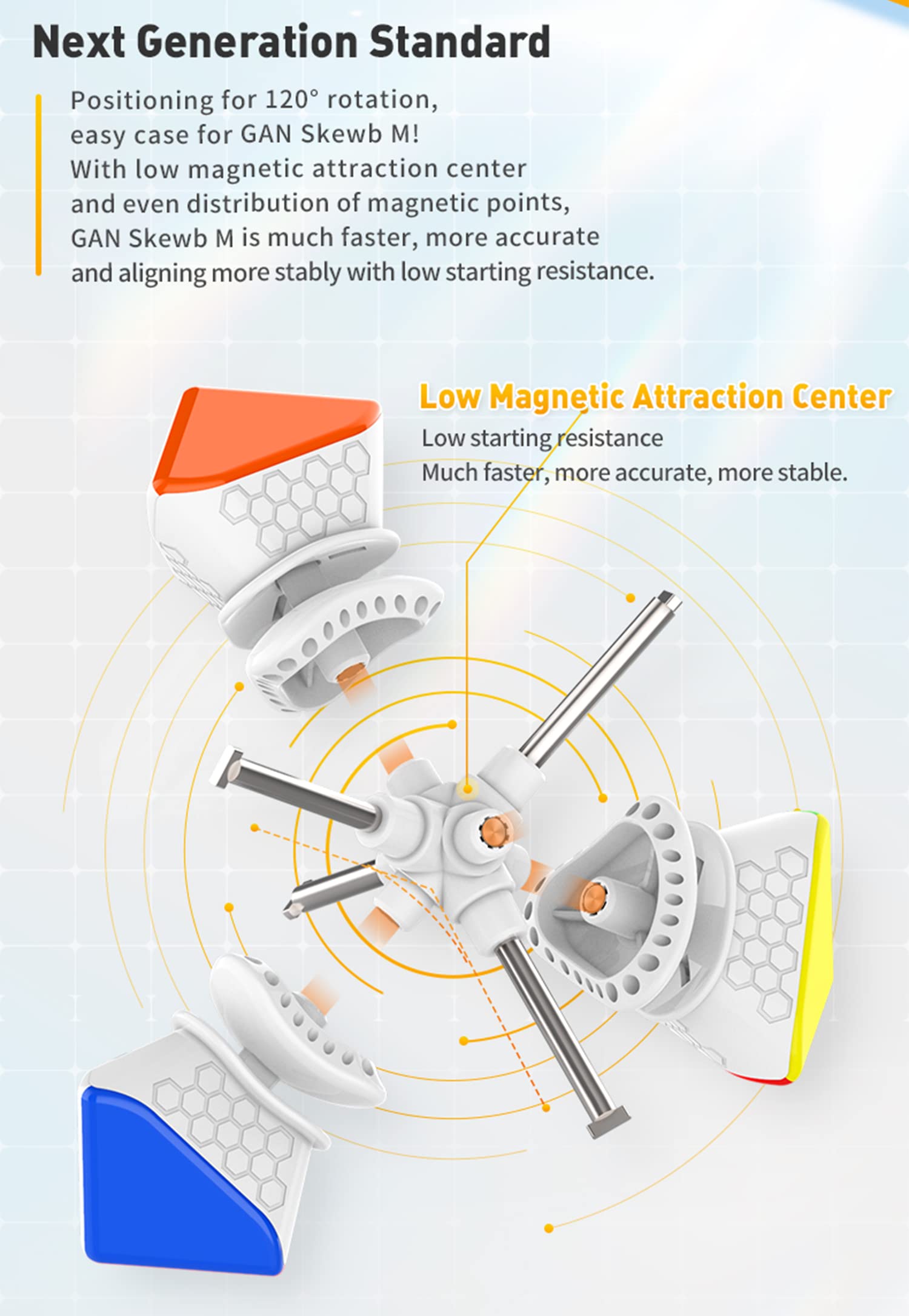 CuberShop GAN Skewb showing GES PRO tuning dials for customizable feel.