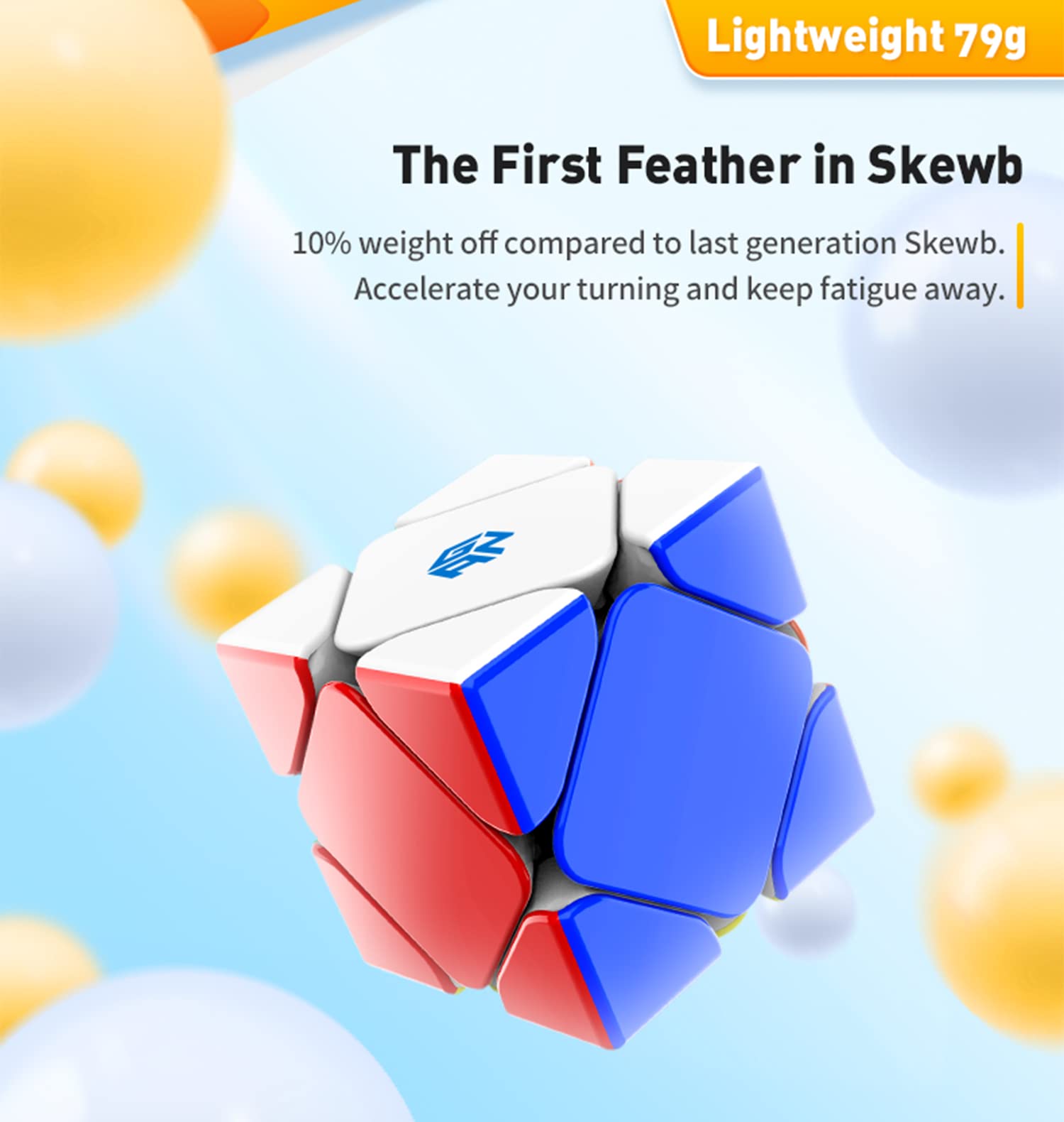 CuberShop GAN Skewb with scratch-proof stickerless surface for durability.