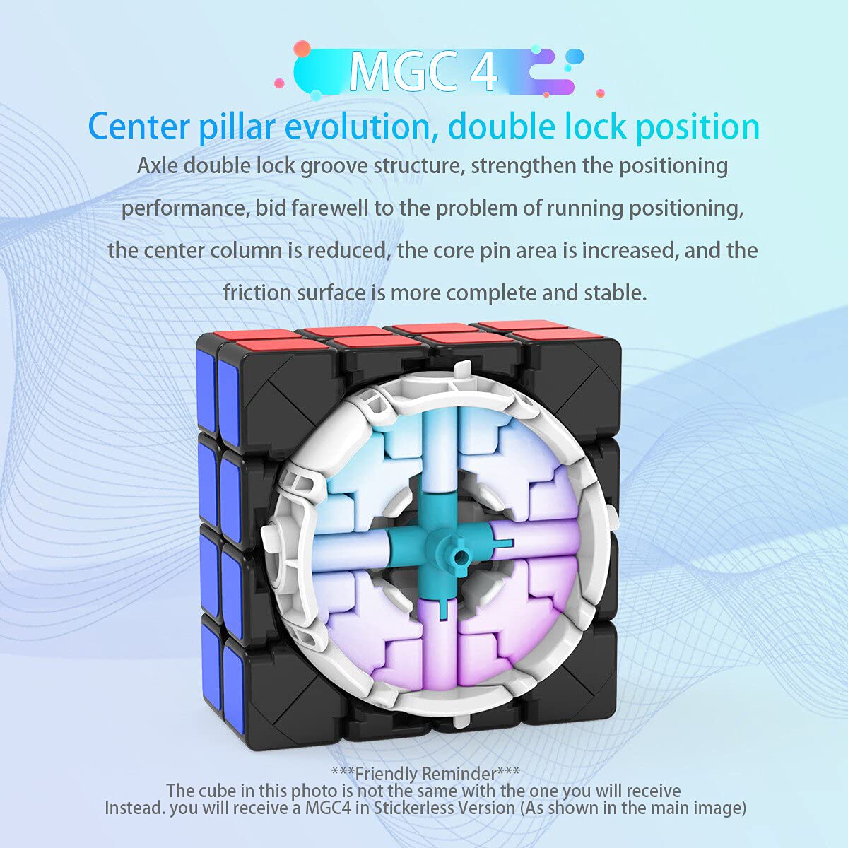 CuberShop YJ MGC 4x4 magnetic stickerless cube close-up of magnet array for stability.