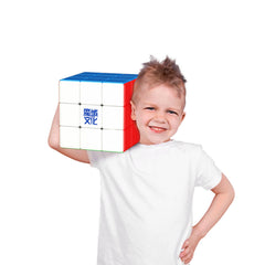 Cuberspeed giant 18cm cube viewed from the top, a bold display piece for puzzle fans.