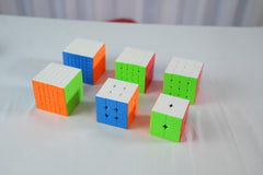 Cuberspeed Moyu MFJS WCA 2-7 cubes displayed together, versatile bundle.