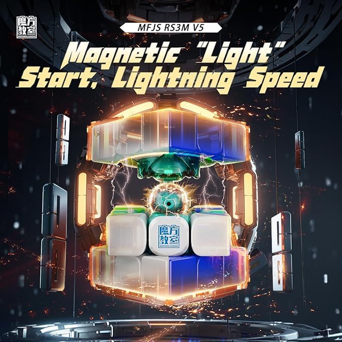 Cuberspeed MoYu RS3M V5 maglev technology enables smooth, stable turns.