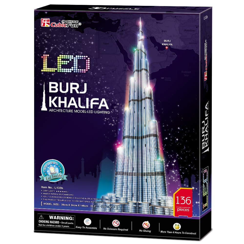 CubicFun Burj Khalifa night illumination enhances home displays