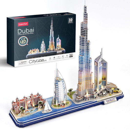 CubicFun Dubai Cityline Atlantis the Palm LED model for desk display
