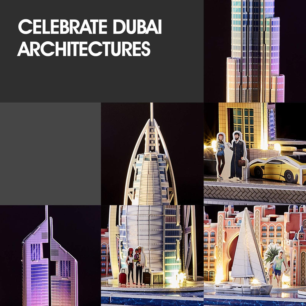 CubicFun Dubai Cityline Emirates Towers model with accurate color and scale