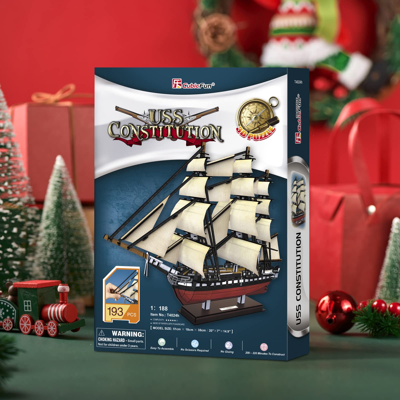 CubicFun ship model on a shelf, ideal display piece.