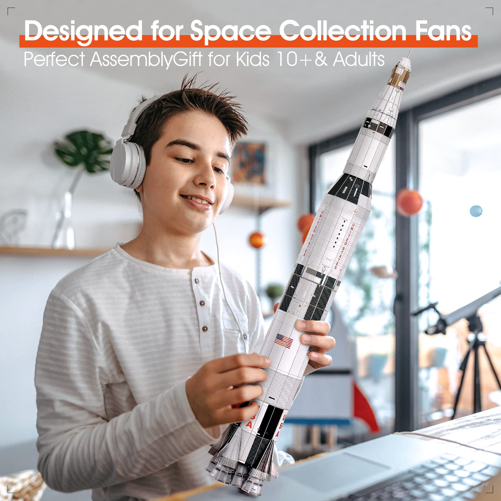 CubicFun NASA Saturn V 3D puzzle third stage detail for display