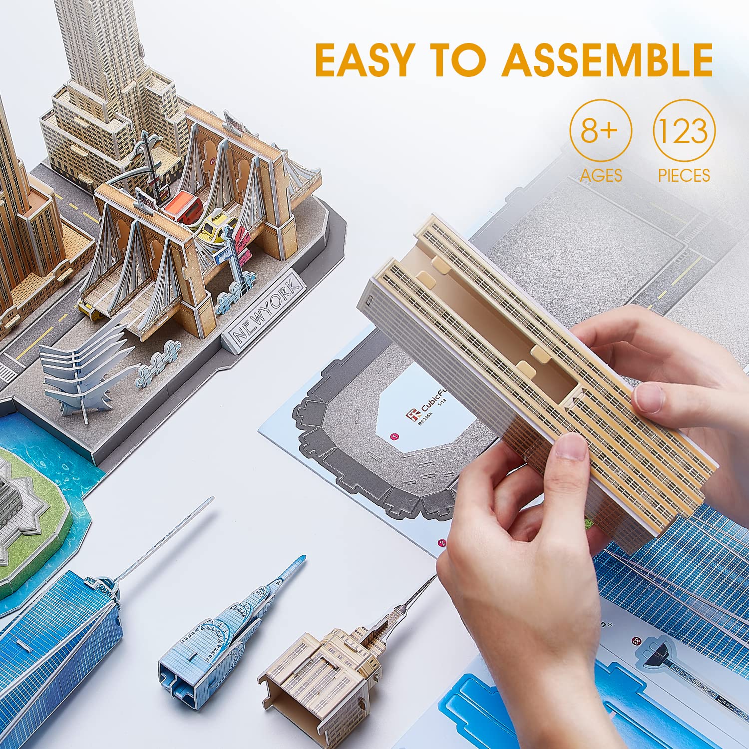 CubicFun New York Cityline Brooklyn Bridge section for hands-on building.