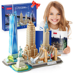 CubicFun New York Cityline Empire State Building model for educational fun and display.