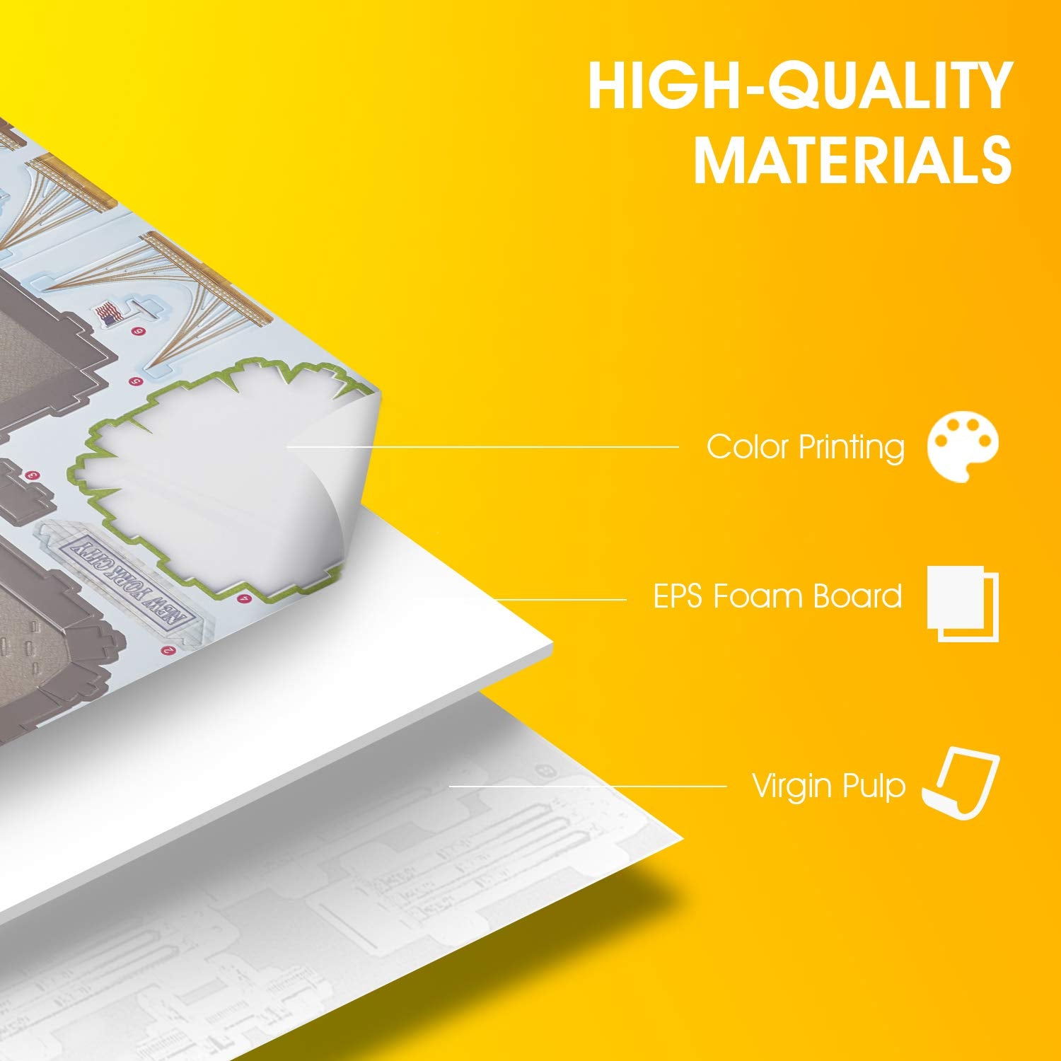 CubicFun New York Cityline green EPS foam material ensures safe, lightweight assembly.