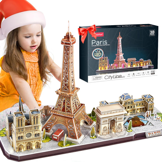 CubicFun Paris Cityline Eiffel Tower image shows a collectible 3D puzzle for home decor