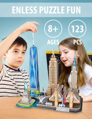 CubicFun Statue of Liberty puzzle piece supports learning iconic design.