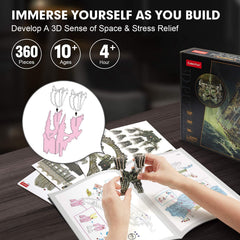 CubicFun 360-piece model serves as a striking desk centerpiece
