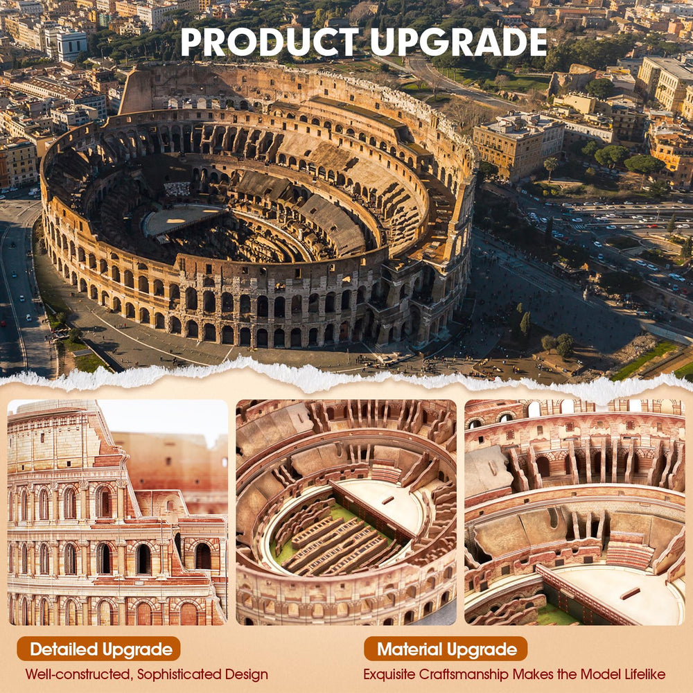 CubicFun Colosseum detailed facade close-up highlights authentic textures and craftsmanship.