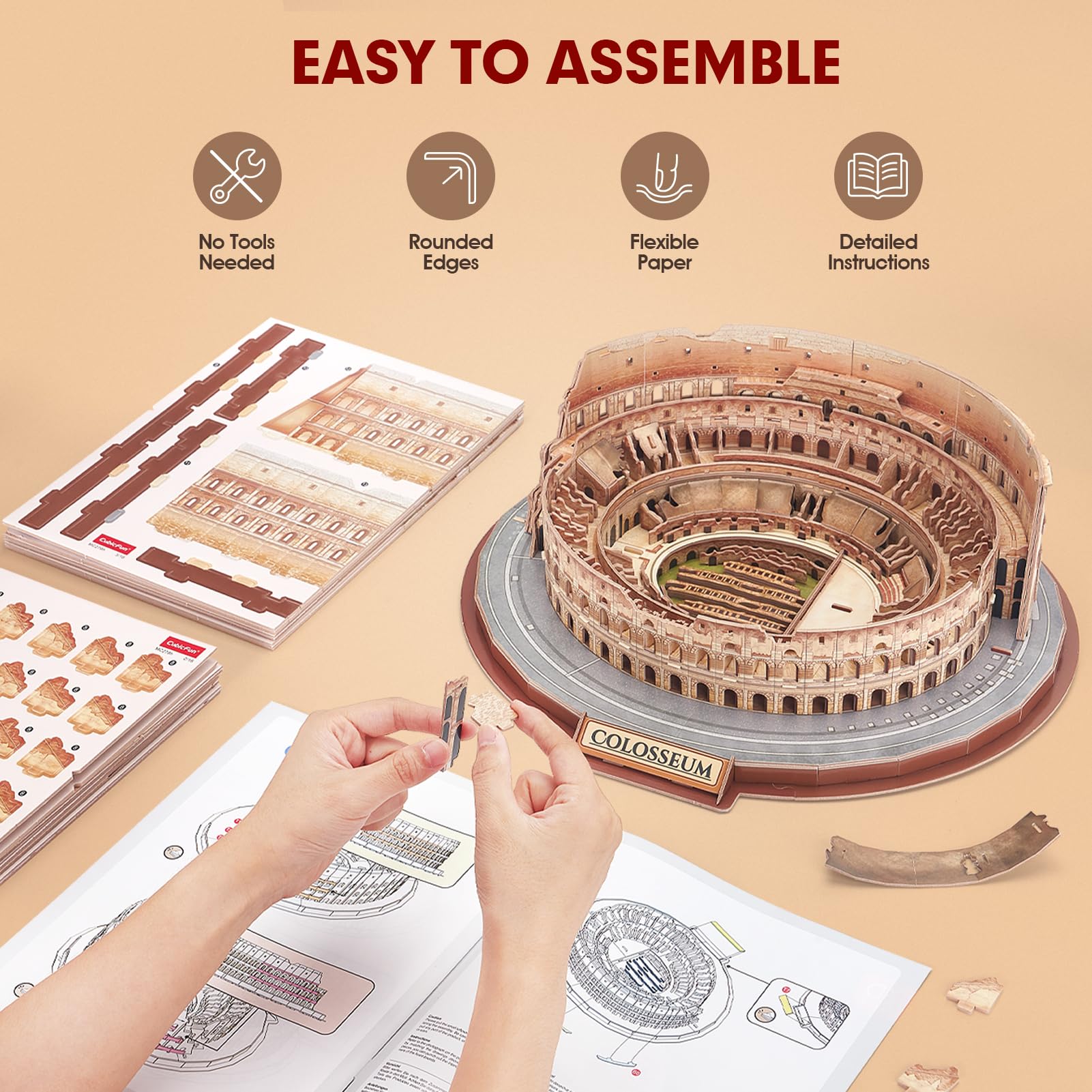 CubicFun Colosseum educational booklet inside supports learning through immersive building.
