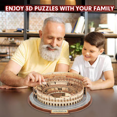 CubicFun Colosseum finished model display-ready for shelf or desk admiration.