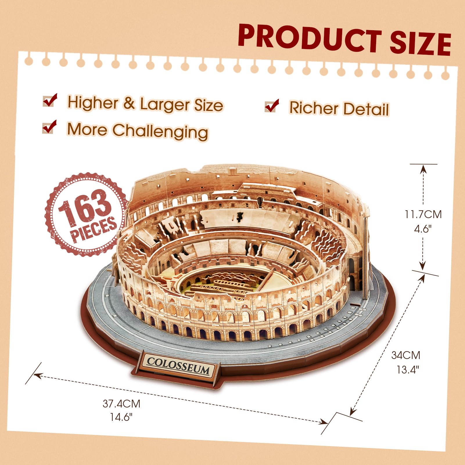 CubicFun Colosseum compact packaging ideal for gifting or storage.