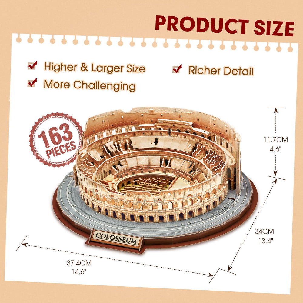 CubicFun Colosseum compact packaging ideal for gifting or storage.