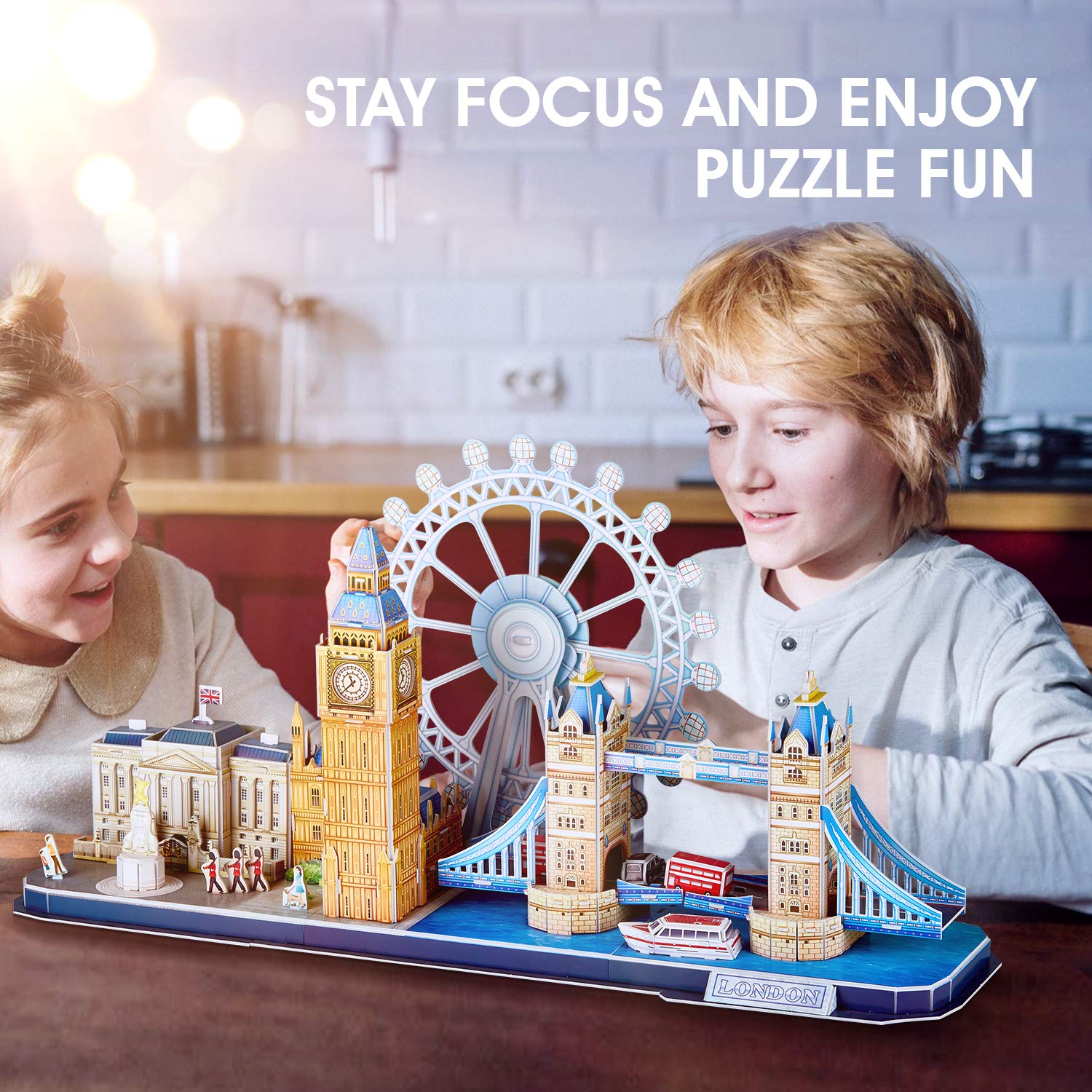 CubicFun London Cityline Big Ben 3D puzzle enhances spatial skills and collection.