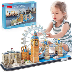 CubicFun London Cityline Tower Bridge 3D puzzle boosts focus and family fun.