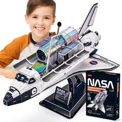 CubicFun NASA Space Shuttle Discovery puzzle in assembly phase for space enthusiasts