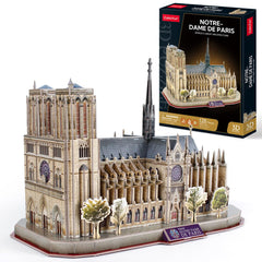 CubicFun Notre Dame 3D puzzle assembly for elegant desk display