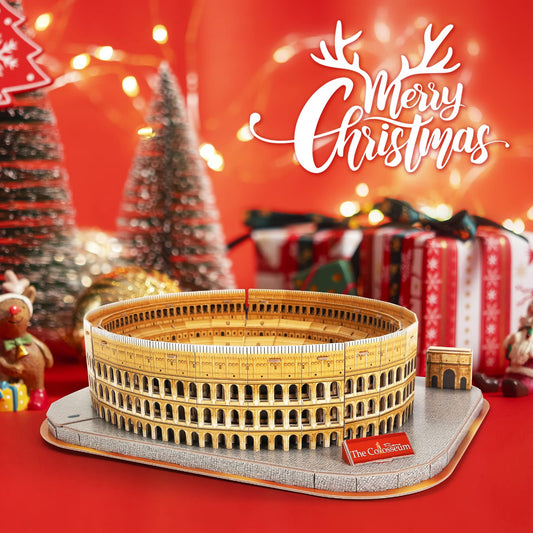 CubicFun Rome Colosseum puzzle in progress showing step-by-step construction