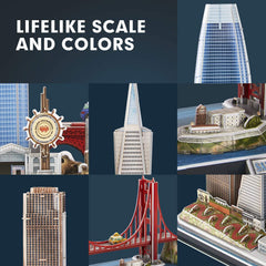 CubicFun Cityline Golden Gate Bridge creates dramatic night-ready ambiance.