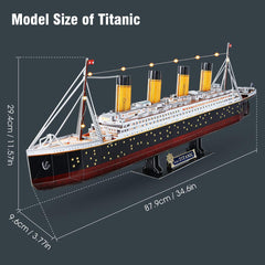 CubicFun Titanic puzzle displays at 35 inches long for a bold focal point