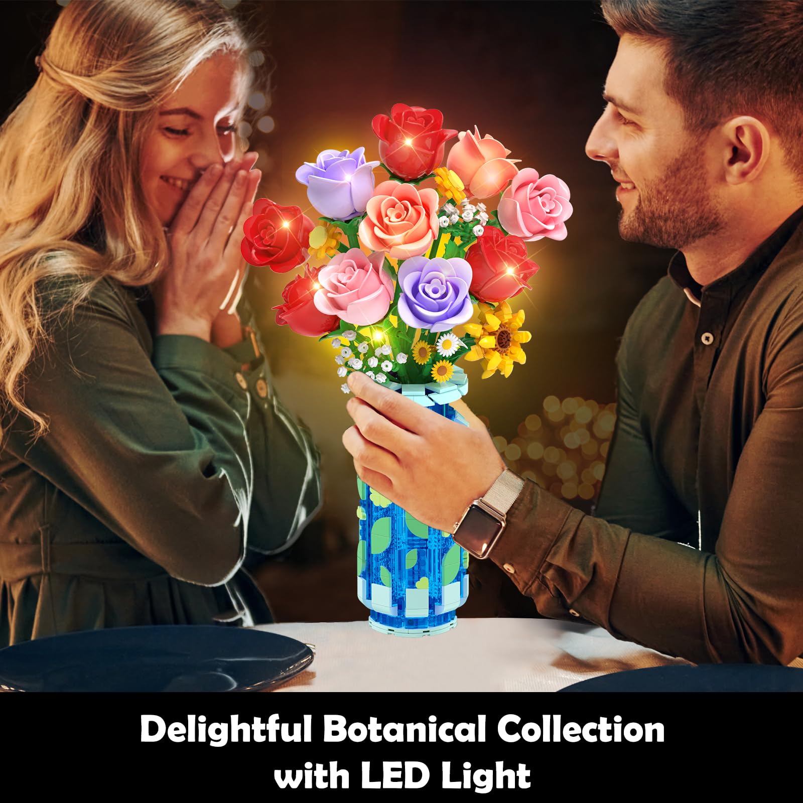 CUBIMANA 16-flower building set offers a colorful, lasting display.
