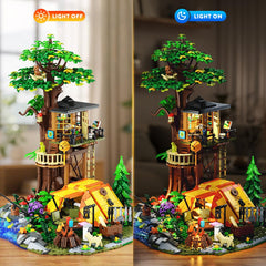 CUBIMANA campfire scene glowing softly for warm tabletop ambiance.