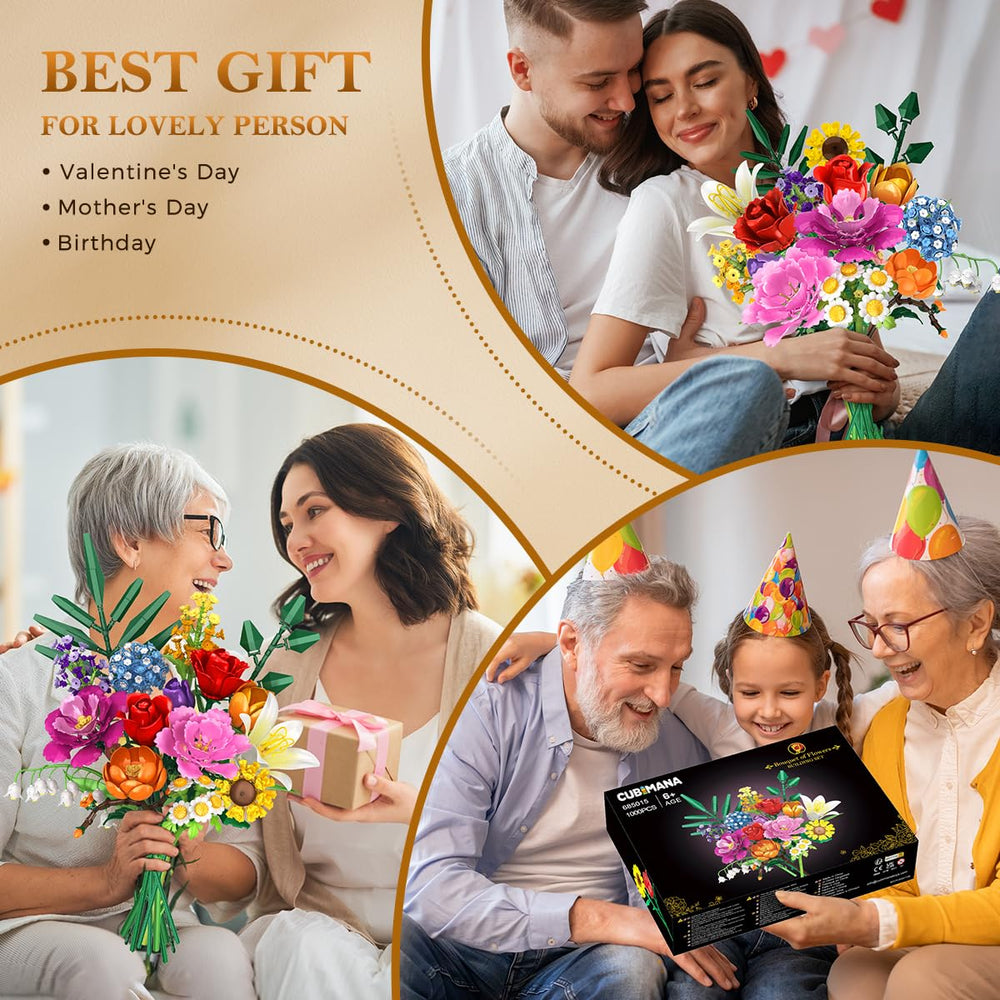 CUBIMANA carnation bouquet building set for vibrant, mixed-flower displays